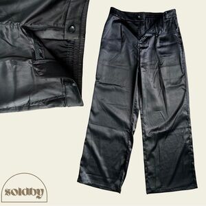 Women's Black Satin Pants